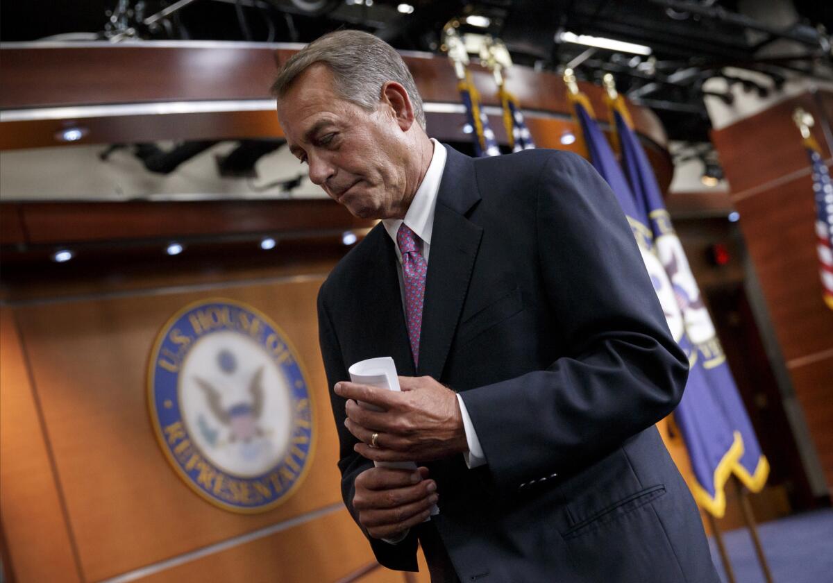 House Speaker John A. Boehner (R-Ohio) calls the Senate's unemployment benefits extension bill "unworkable."