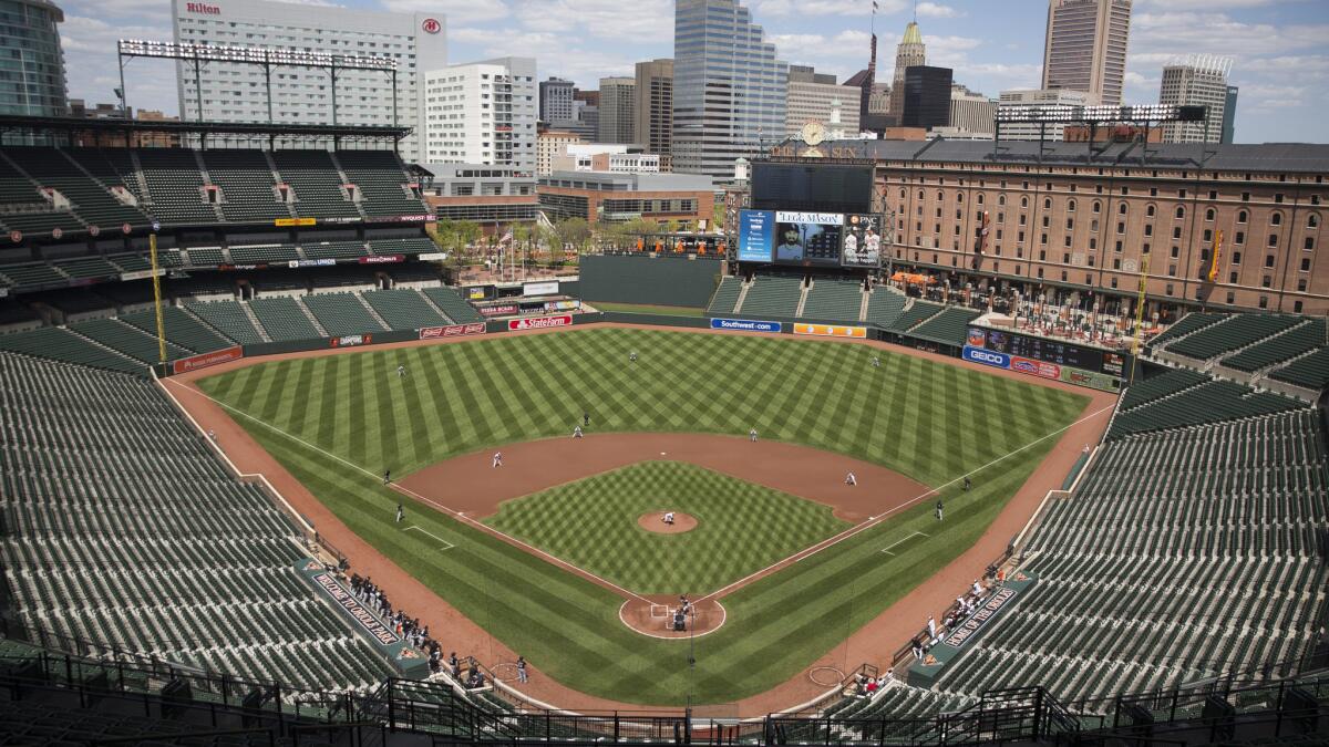 The Baltimore Orioles and Chicago White Sox played in an empty stadium at Camden Yards on Wednesday.