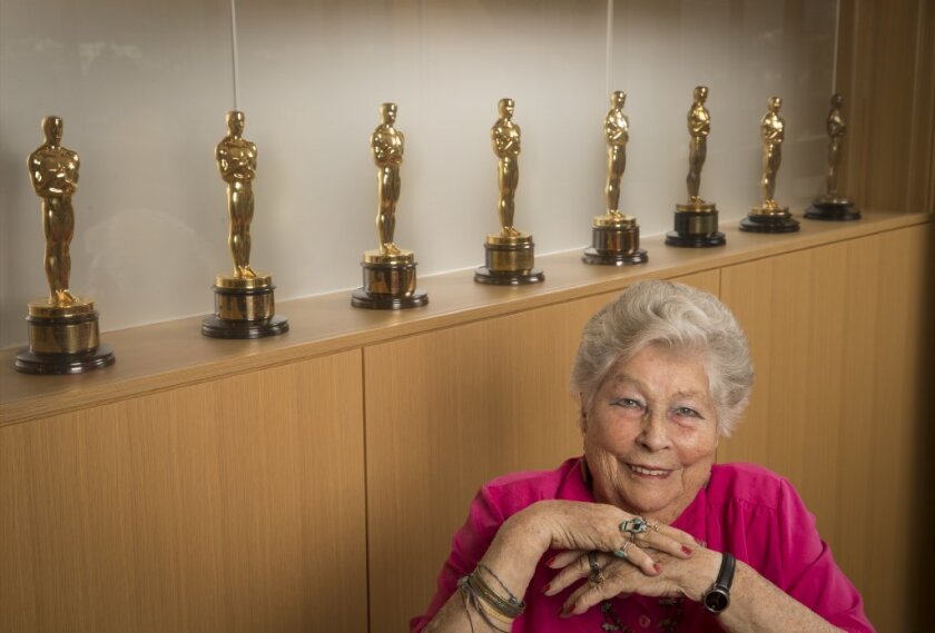 Ninety-year-old British film editor Anne Coates, who will receive the Governors Award from the film academy on Saturday, is best known for editing "Lawrence of Arabia." Her most recent credit is 2015's "Fifty Shades of Grey."