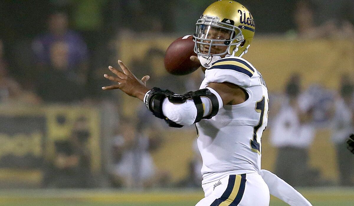 UCLA quarterback Brett Hundley leads the nation with a 72% completion rate and is sixth with a 170.7 passing efficiency rating.