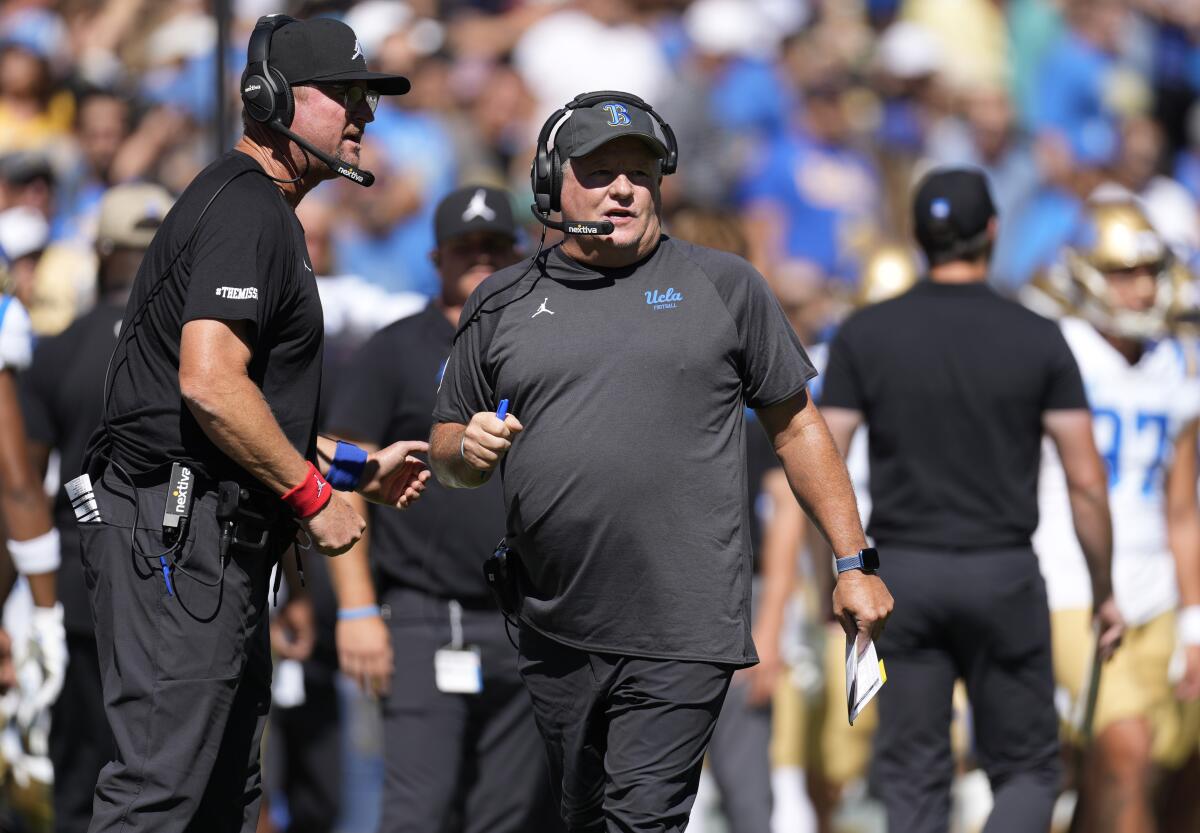 UCLA coach Chip Kelly watches from the sideline during a win over Colorado last month.