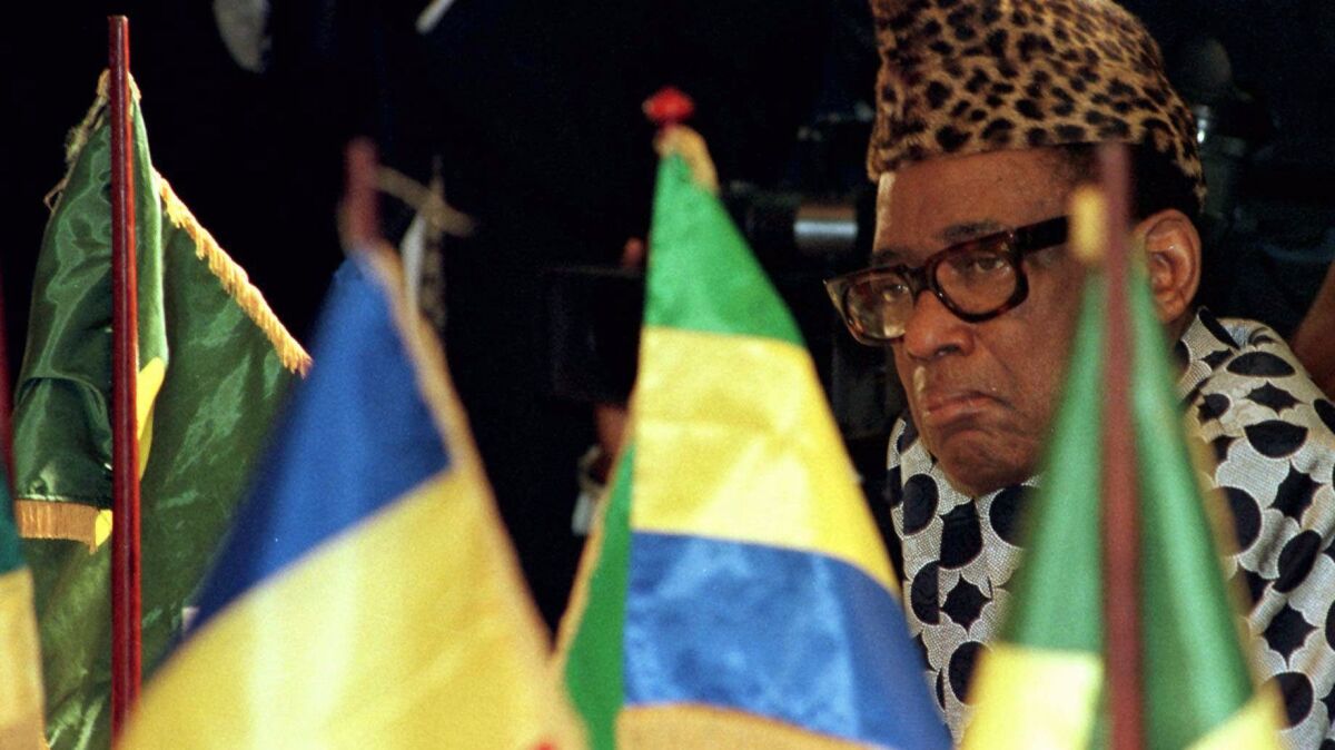 Zaire President Mobutu Sese Seko at a news conference in Libreville, Gabon, in May 1997.