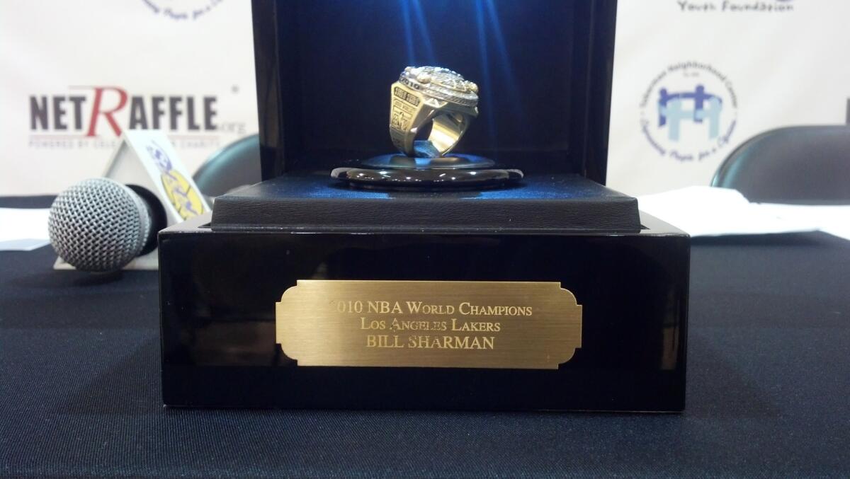 Lakers legend Bill Sharman is auctioning his 2010 Lakers championship ring, with the proceeds going to charity.