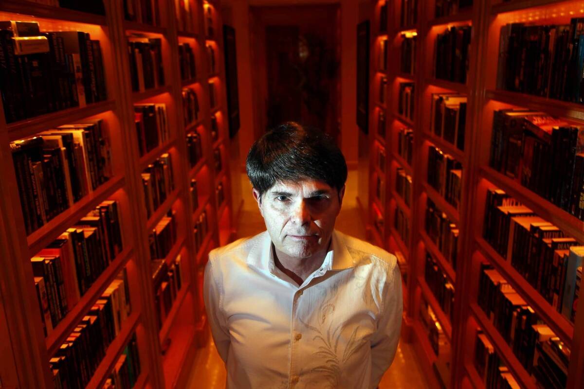Author Dean Koontz in the library of his home in Newport Coast community of Newport Beach.