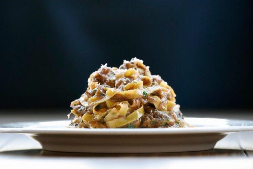 LOS ANGELES, CA-January 22, 2019: The tagliolini with duck ragu from Hippo restaurant in Highland Park on Tuesday, January 22, 2019. (Mariah Tauger / Los Angeles Times)