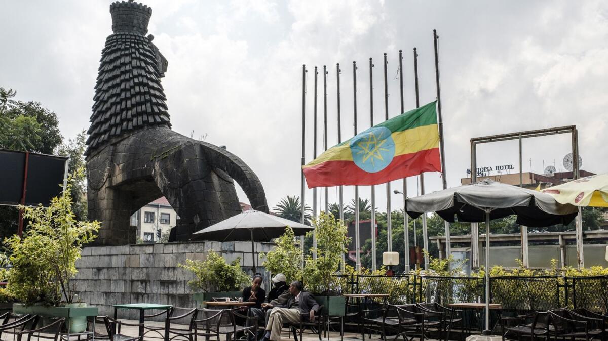Flags are flying at half-staff in Addis Ababa, Ethiopia, on June 24, 2019, after the weekend killings of officials.