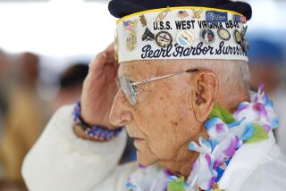 SAN DIEGO, CA - AUGUST 14, 2016 - | Stu Hedley, 94, salutes during the National Anthem during Balboa Park's Veterans Museum Spirit of '45 Day. Hedley is the President of the San Diego Pearl Harbor Association. | (Photo by K.C. Alfred/The San Diego Union-Tribune)