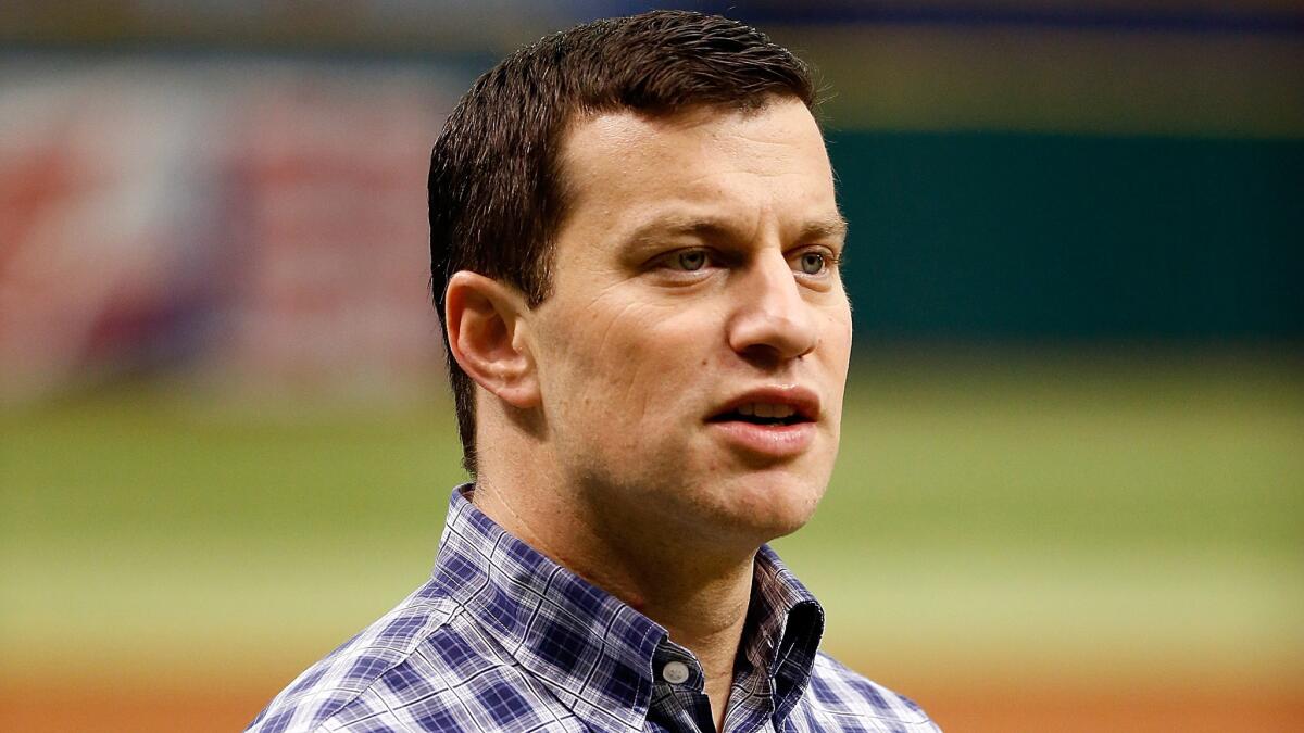 Former Tampa Bay Rays General Manager Andrew Friedman was named the president of baseball operations by the Dodgers on Tuesday.