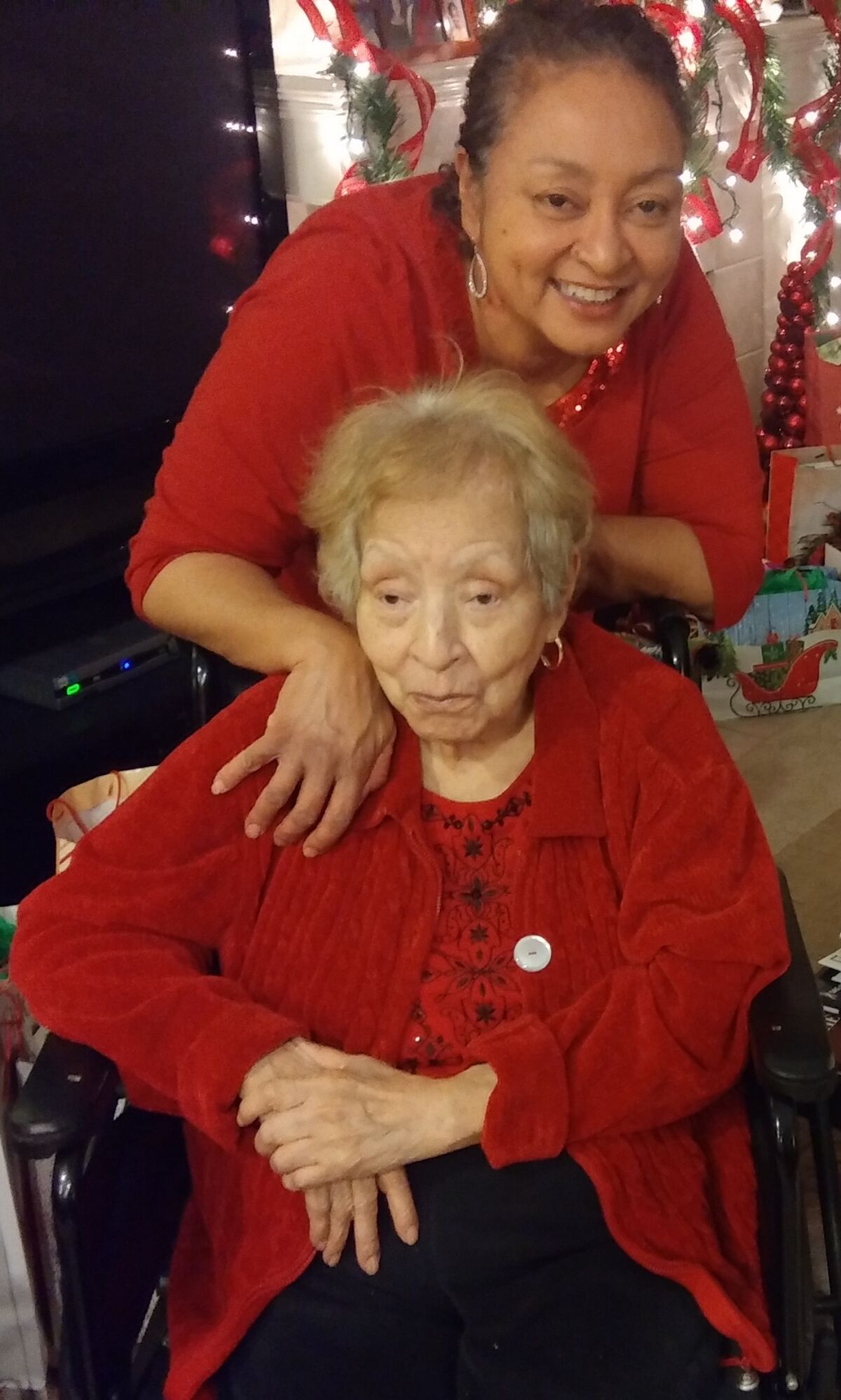 Brigette Simms with her mother Genoveva.