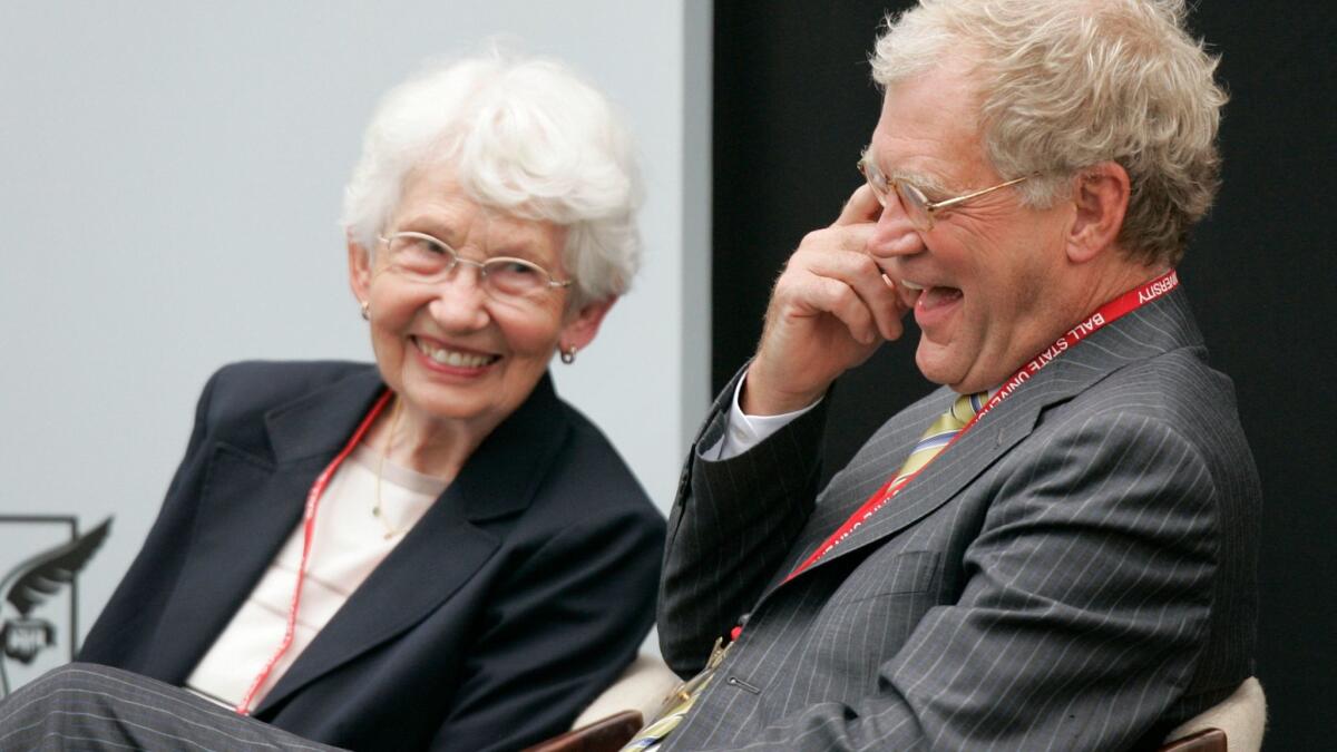 David Letterman and his mother, Dorothy Mengering, in 2007.