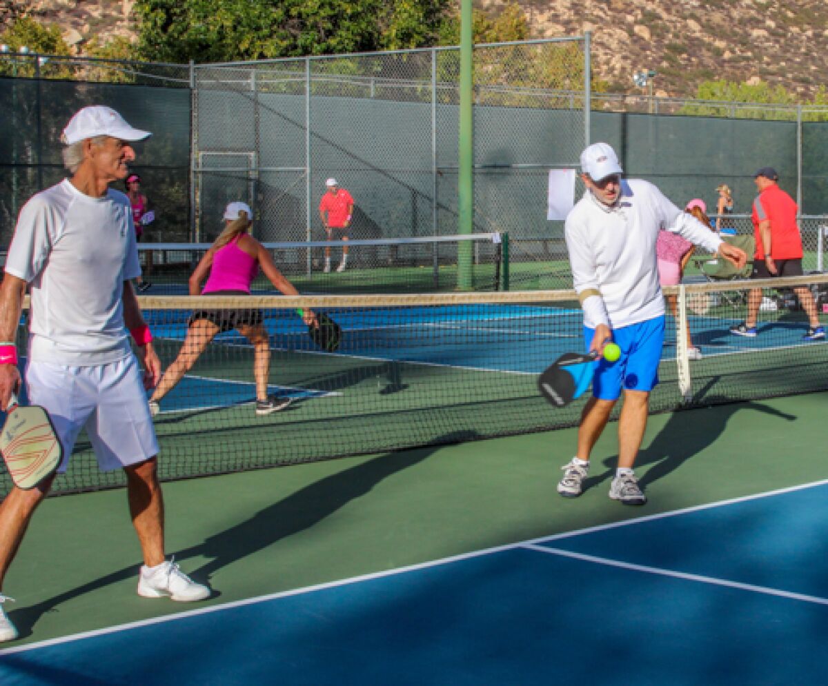 Pickleball players have newly resurfaced courts with no waiting time at Riviera Oaks Resort & Racquet Club in the Estates.