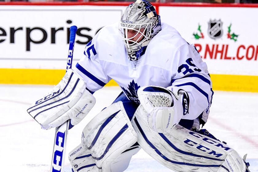 When last seen in the NHL, Jhonas Enroth was tending goal for the Toronto Maple Leafs.