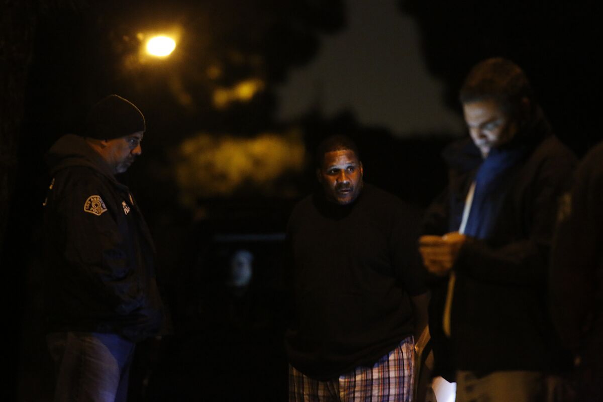 LAPD SWAT officers and DEA agents served a warrant on suspected skid row drug kingpin Derrick Turner in Cerritos early Wednesday morning as part of a massive drug sweep.