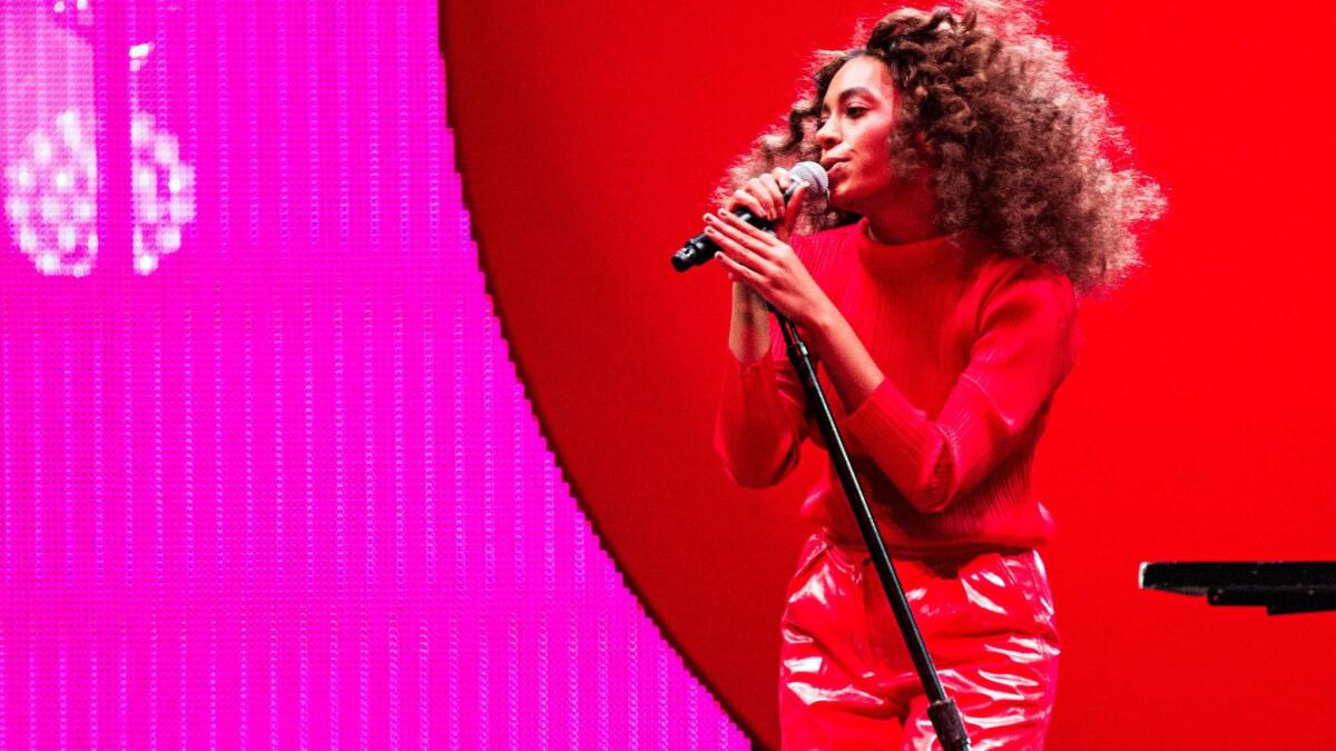 Solange at the 2017 Essence Festival in New Orleans. (Amy Harris / Invision /Associated Press)