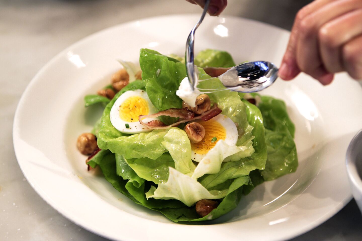 If salad is your thing, look no further than Nancy Silverton for some great dinner ideas. Recipe: Butter lettuce with nuts, bacon, egg and cheese