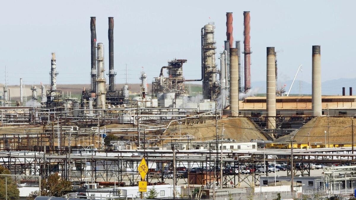 The Chevron oil refinery in Richmond, Calif., is shown in 2010.