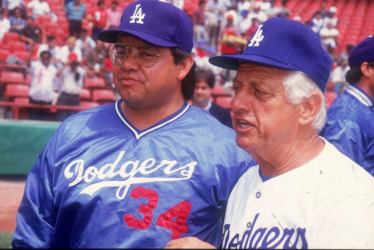 Fernando Valenzuela y Tommy Lasorda.