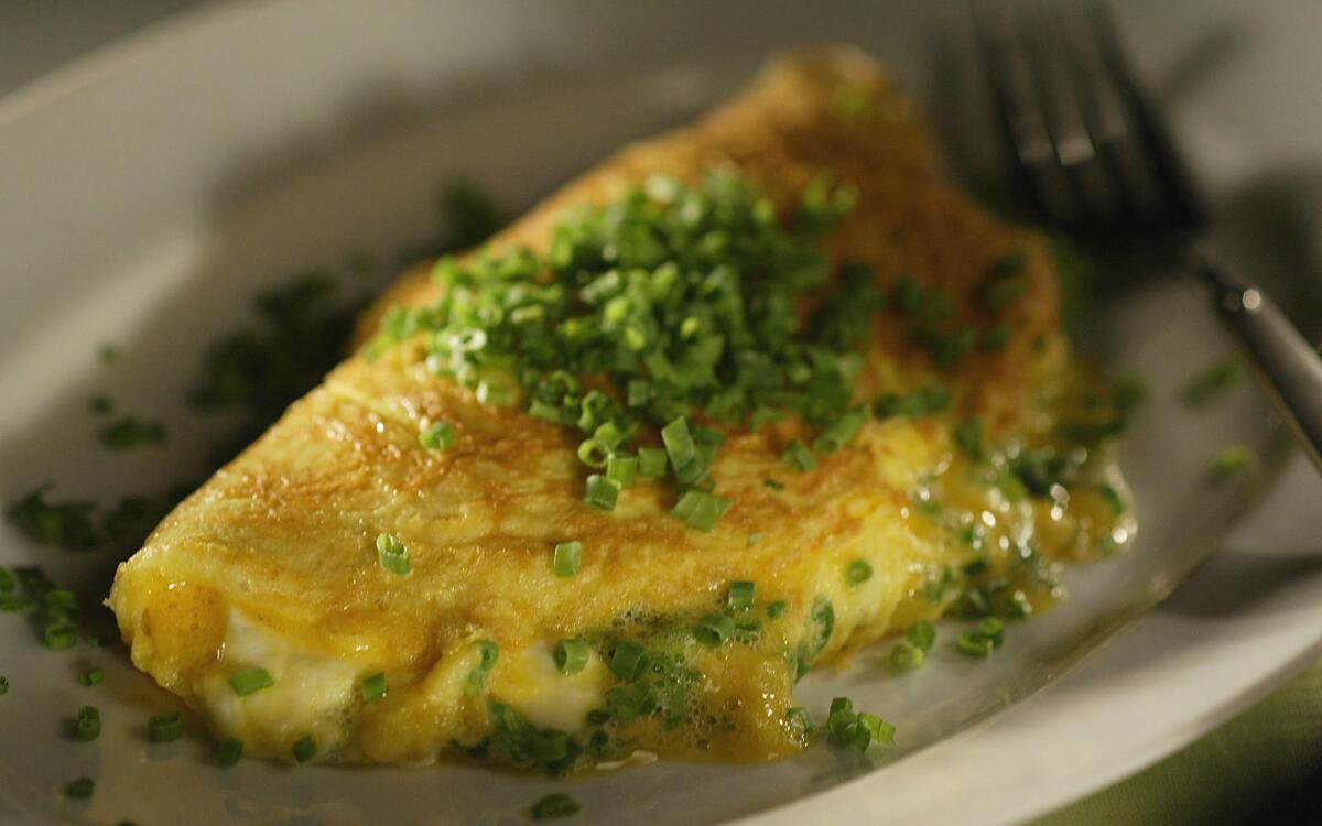 Chive omelet with goat cheese