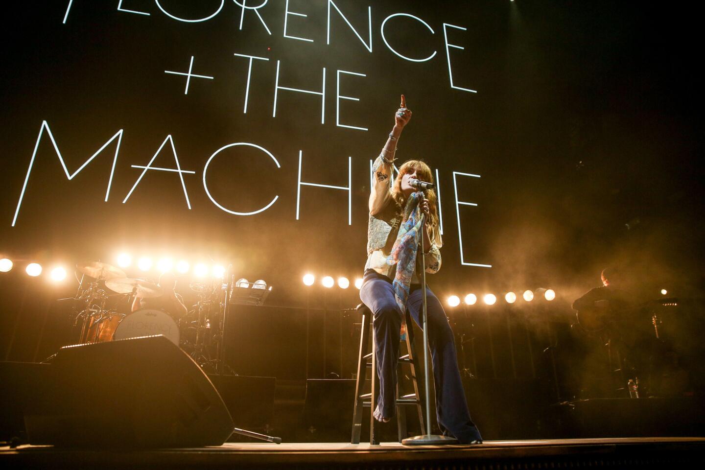 Florence Welch of Florence and the Machine performs May 16 at the KROQ Weenie Roast at the Irvine Meadows Amphitheatre.