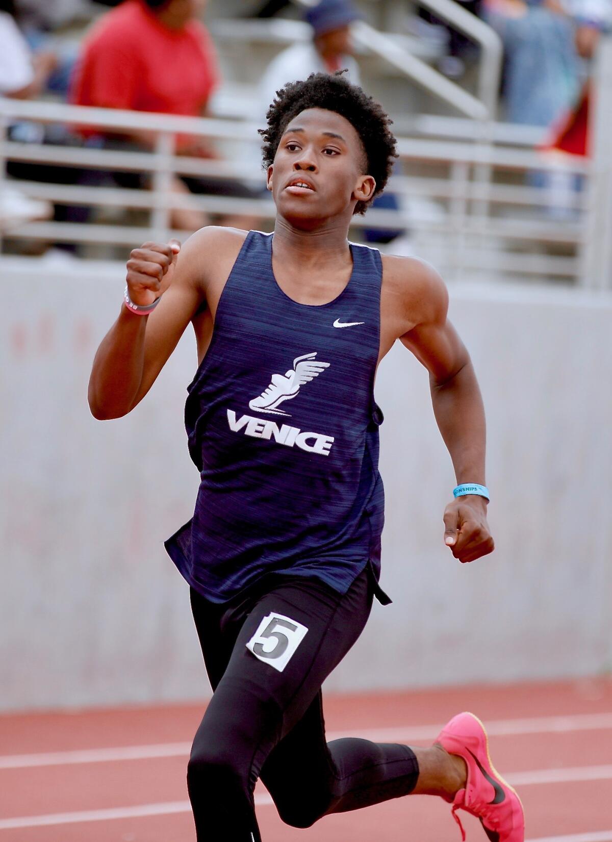 Nathan Santa Cruz of Venice led all qualifiers in the 400 meters with a time of 49.08 seconds.