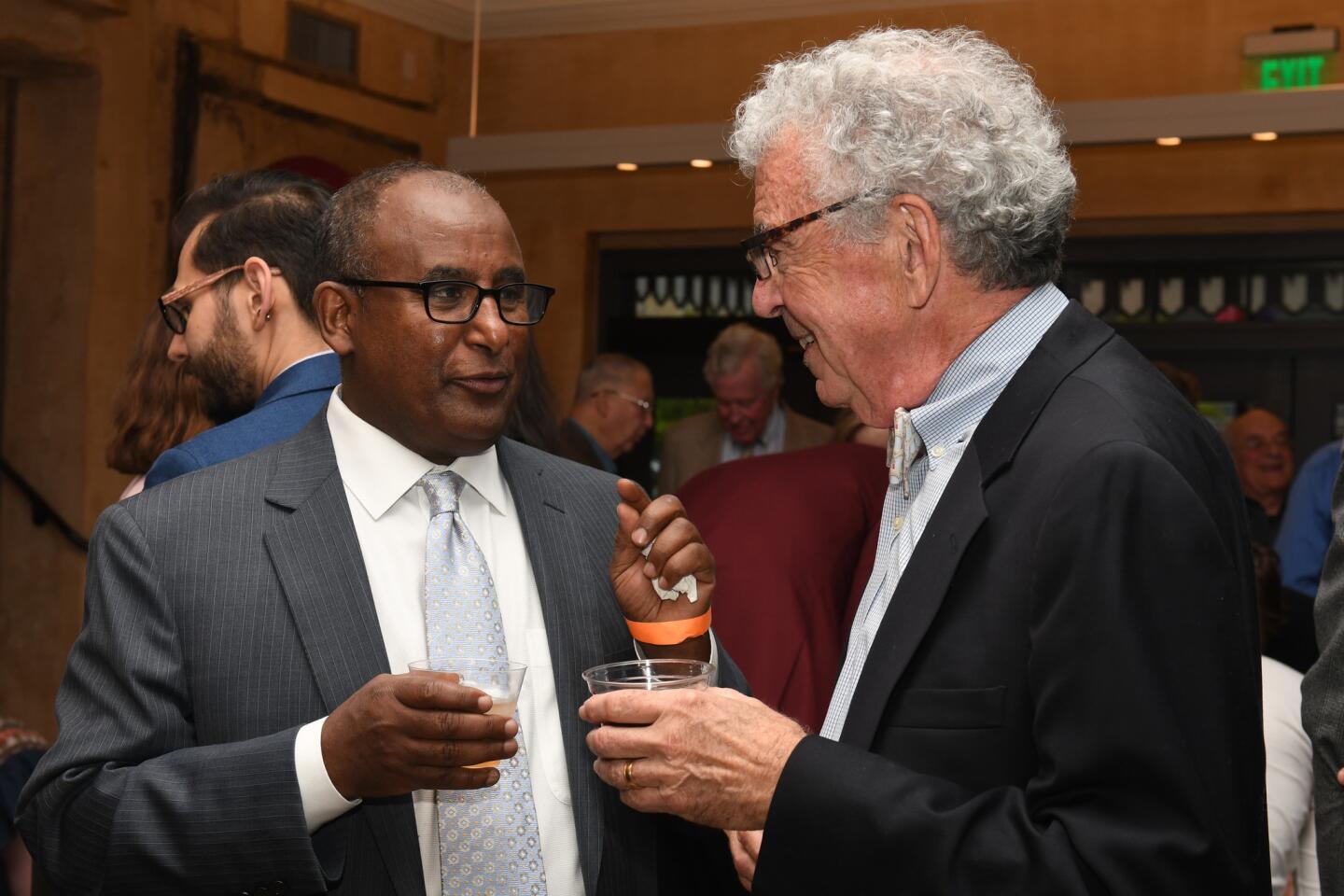 Kibebe Gizaw, left, and Fred Lazarus attended Maryland Film Festival's Director's Cut: A Celebration of Jed Dietz at The Stavros Niarchos Foundation Parkway Theatre.