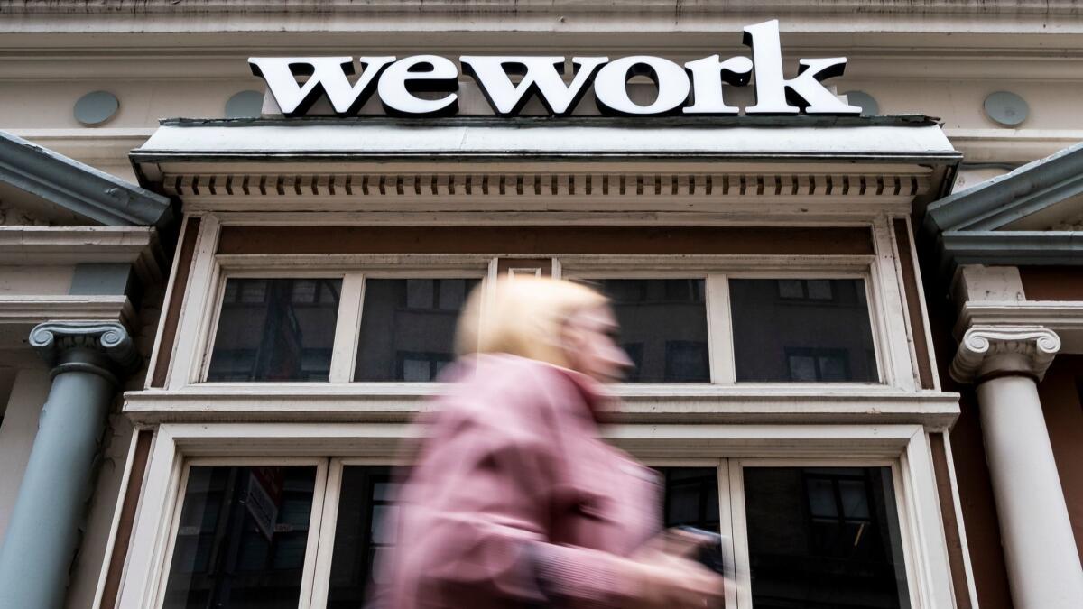 A view of a WeWork office space in New York.