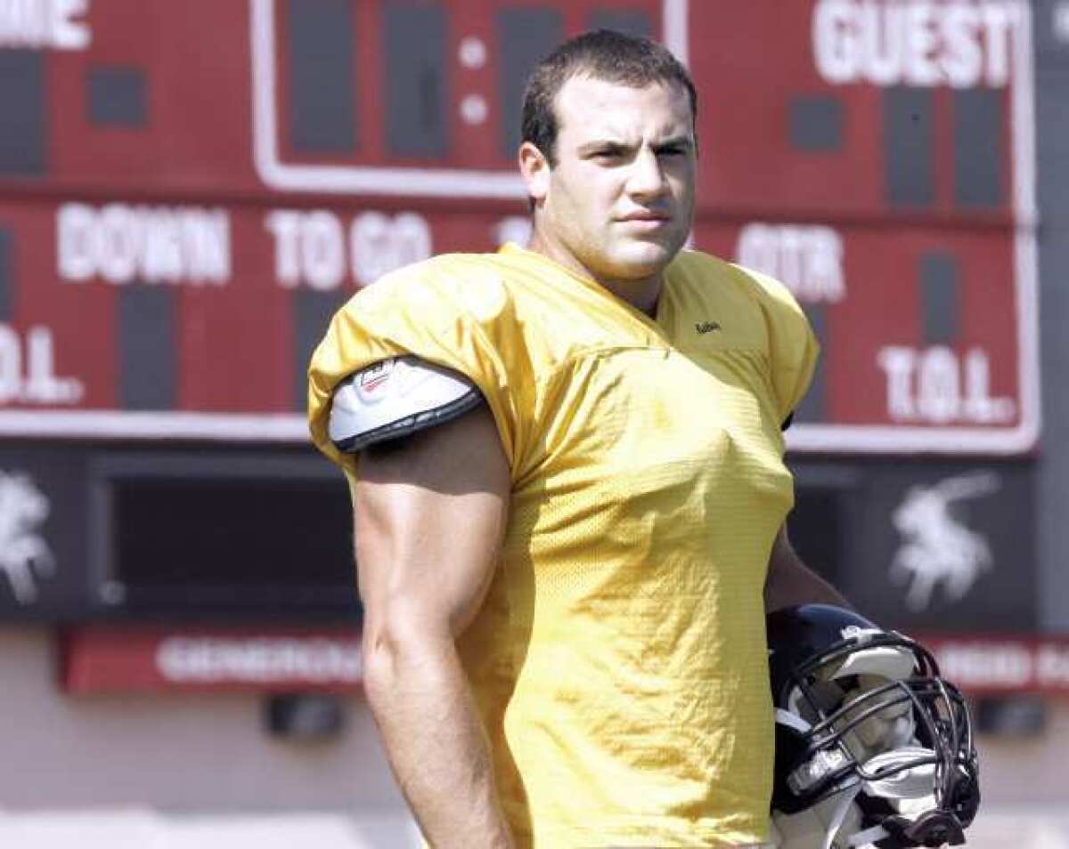 Glendale College football team's Collin Keoshian.