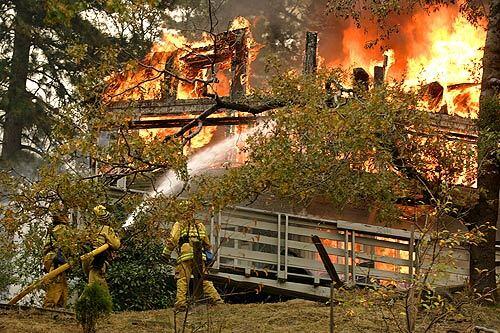 Cabin ablaze