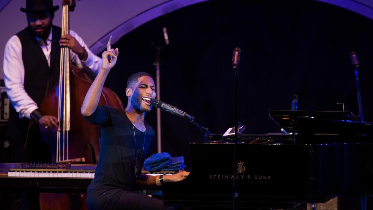 Jon Batiste & Stay Human perform at the 38th Annual Playboy Jazz Festival on Saturday at the Hollywood Bowl.
