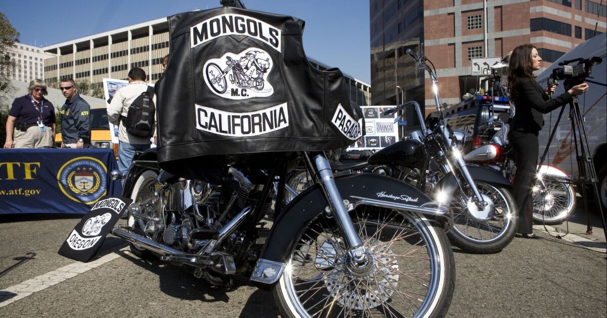 Judge refuses to strip Mongols biker club of trademarked logo - Los ...