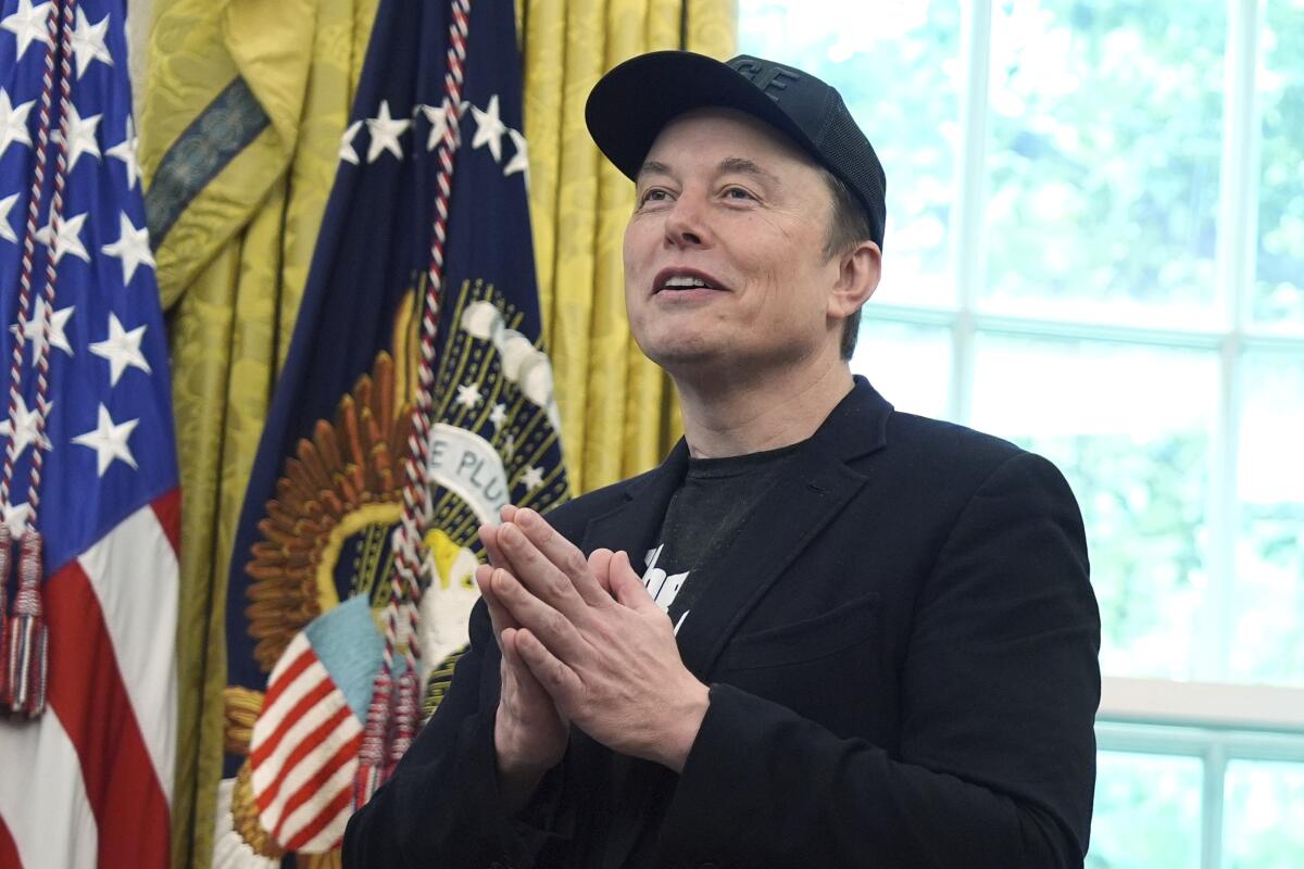 Elon Musk at a White House press event.