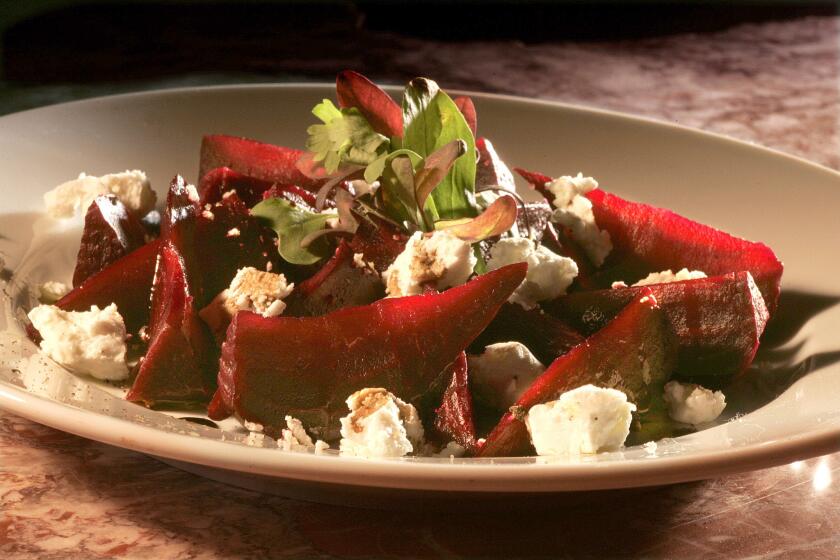 The 21st Century classic. Recipe: Roasted beet and goat cheese salad
