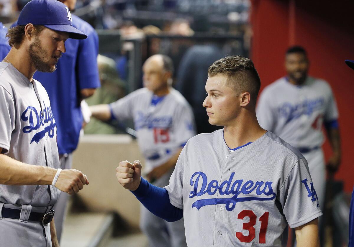 Dodgers rookie outfielder Joc Pederson (31) made the All-Star team while Clayton Kershaw must wait to see if he'll gain a spot.