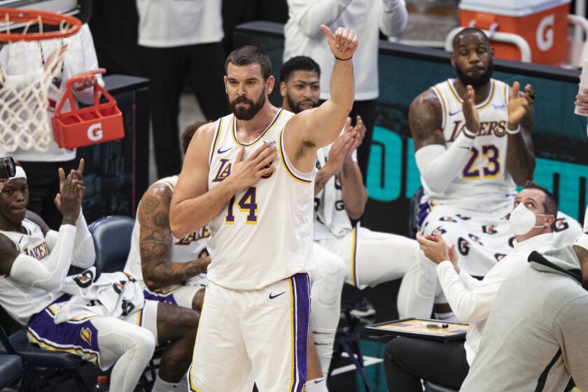 Former Memphis Grizzlies player and current Los Angeles Lakers center Marc Gasol.
