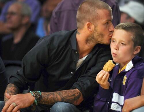 David Beckham and son