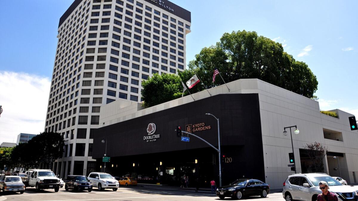 The DoubleTree by Hilton Hotel Los Angeles Downtown was one of the big local purchases last year by Chinese investors.