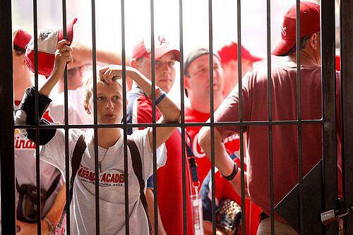 Fans at gate