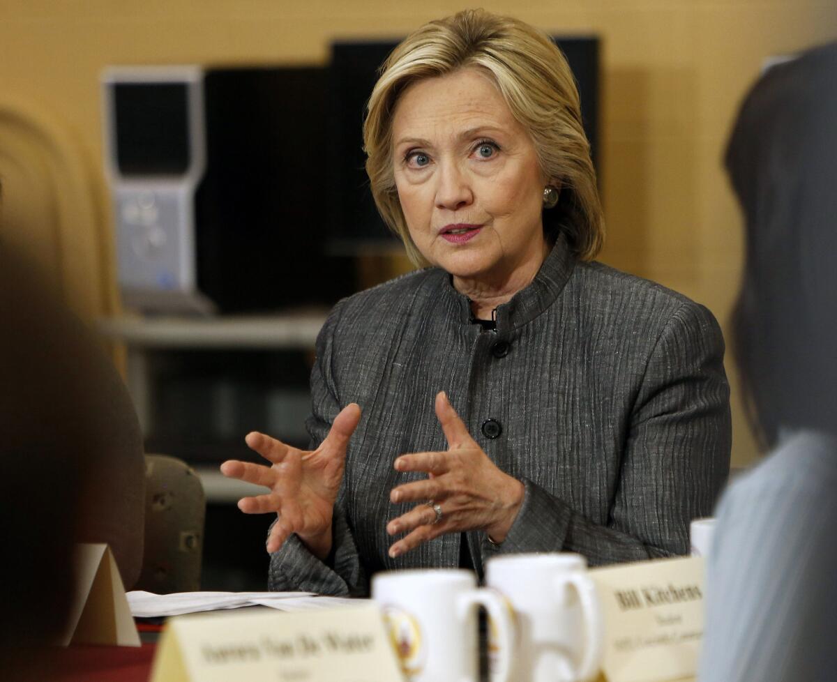 Hillary Rodham Clinton campaigns in New Hampshire last week.