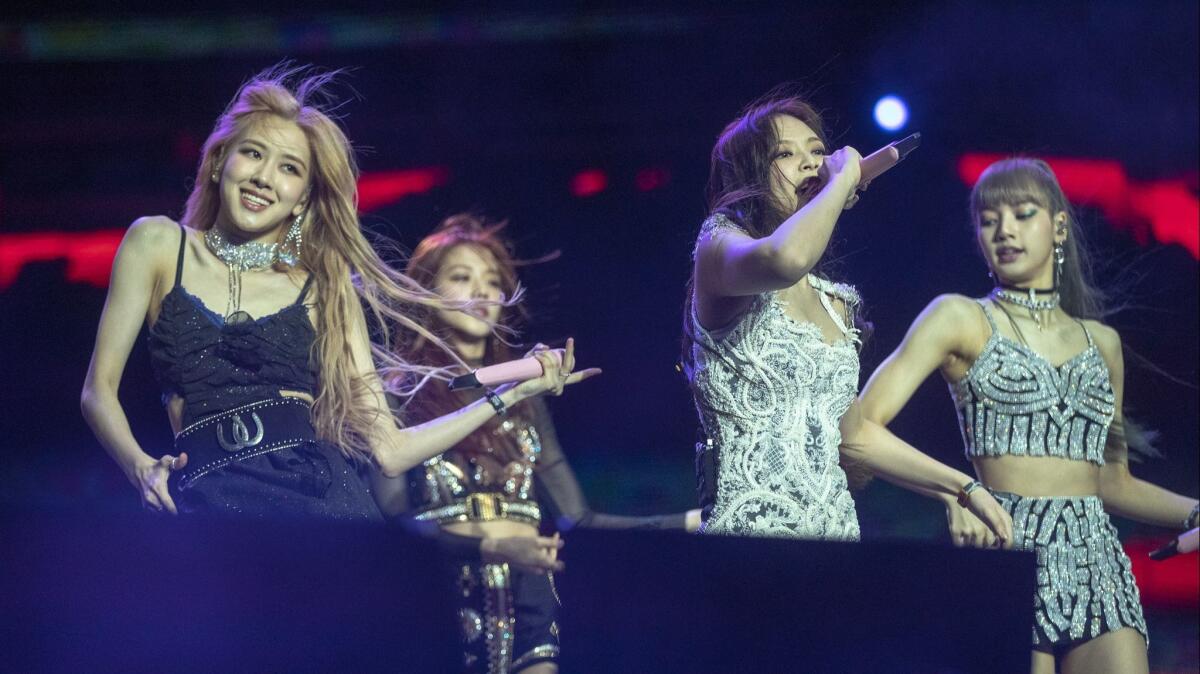 Blackpink performs at the Coachella Valley Music and Arts Festival on the Empire Polo Club grounds in Indio, Calif., on April 12, 2019.
