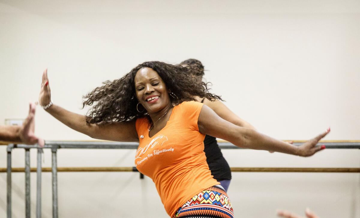 Dancer in dance fitness class at Debbie Allen Dance Academy