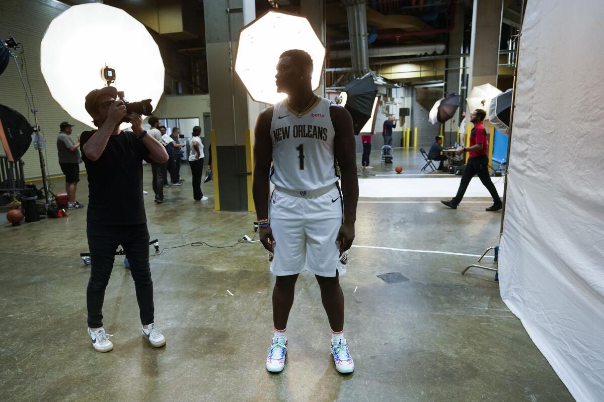 Photos: Zion Williamson at 2023 NBA All-Star Media Day and practice Photo  Gallery