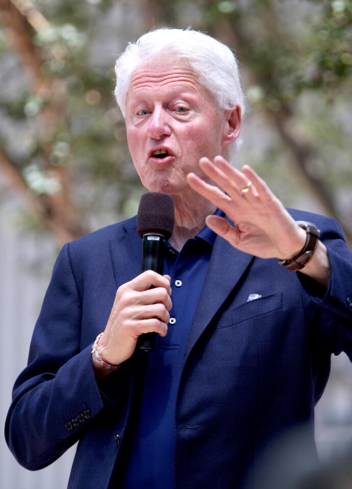 Photo Gallery: Former president Bill Clinton speaks at the Olive Recreation Center in Burbank