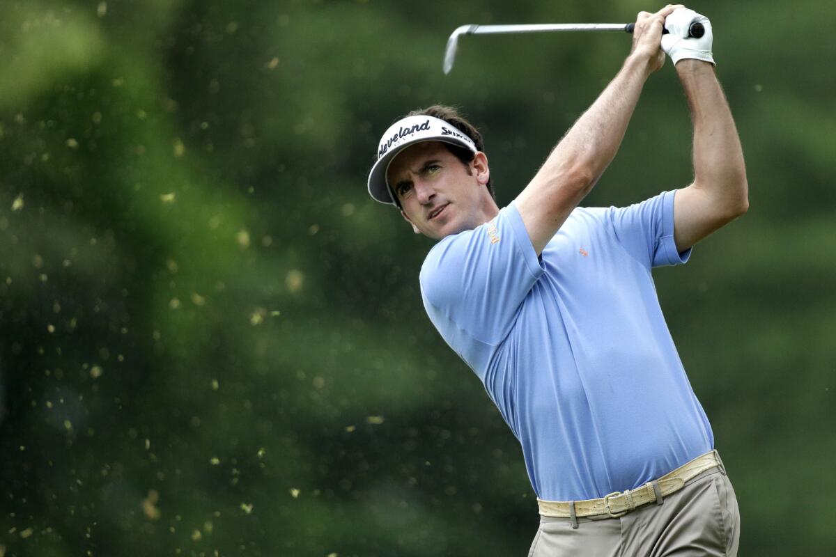 Gonzalo Fernandez-Castano tees off during the 2013 U.S. Open on June 13 in Ardmore, Pa.