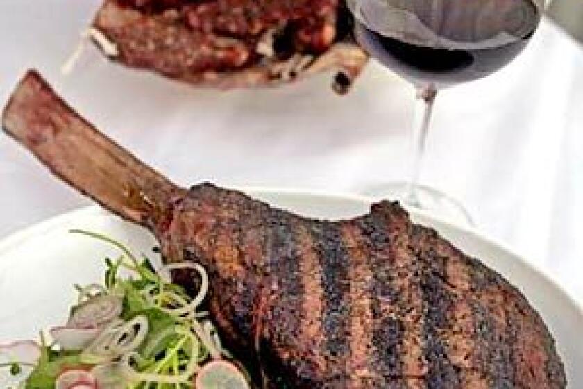 The tomahawk, a 23-ounce Nebraska rib-eye.