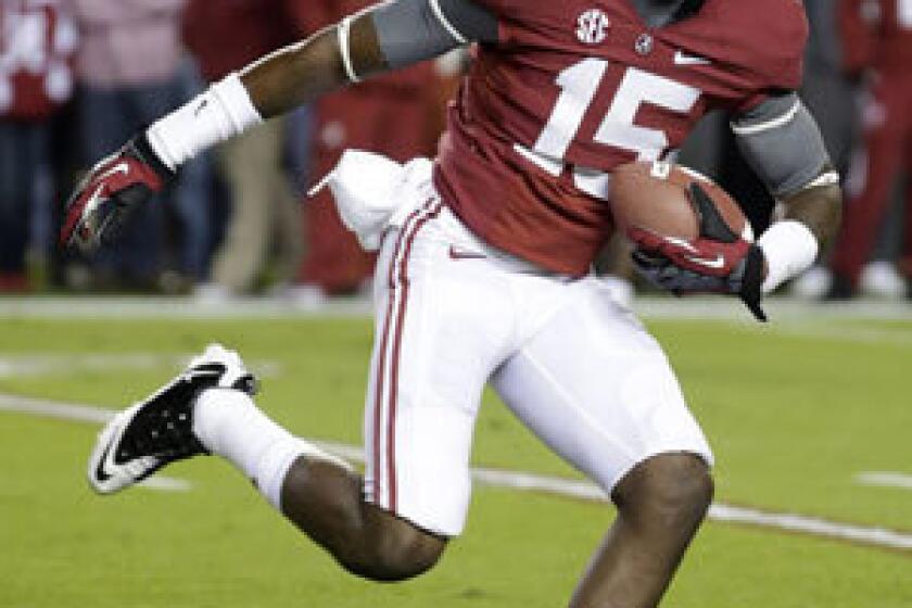 Alabama's Eddie Williams warms up before Alabama's game against Mississippi State on Oct. 27. Williams is one of three arrested players barred from campus.