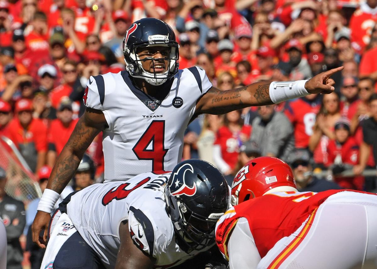 The Houston Texans, led bv quarterback Deshaun Watson, were underdogs at Kansas City and won and are underdogs again this week.