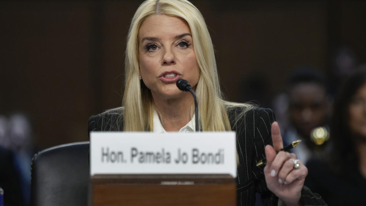 Bondi at hearing claims Trump was 'targeted' by Justice Department - Los Angeles Times