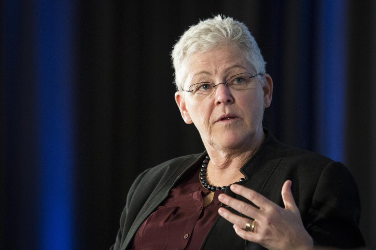 EPA Administrator Gina McCarthy earlier this month at a panel on reducing greenhouse gases.
