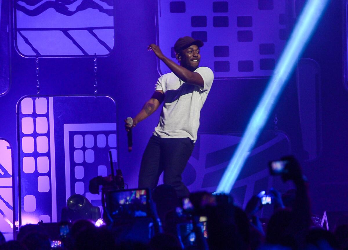 Kendrick Lamar performs at We Day Toronto at the Air Canada Centre on Oct. 2, 2014, in Toronto.