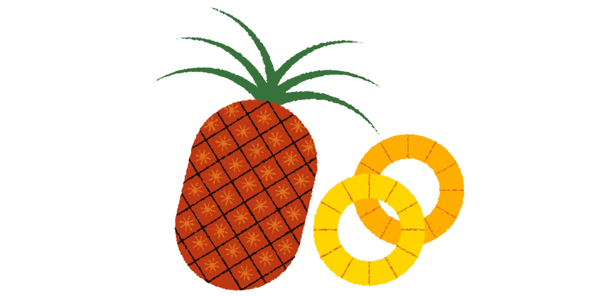 A pineapple and pineapple rings.